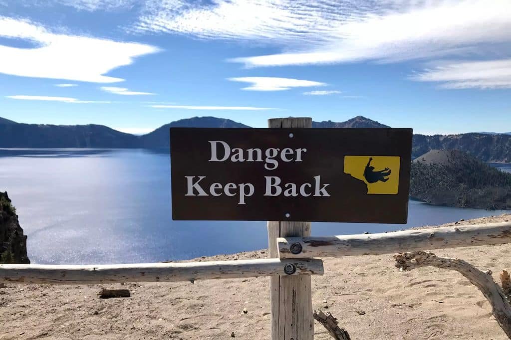 Warning Signs at Crater Lake