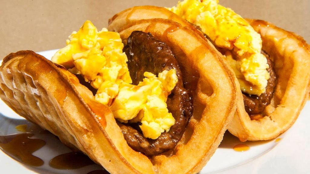 Sausage Waffle Taco