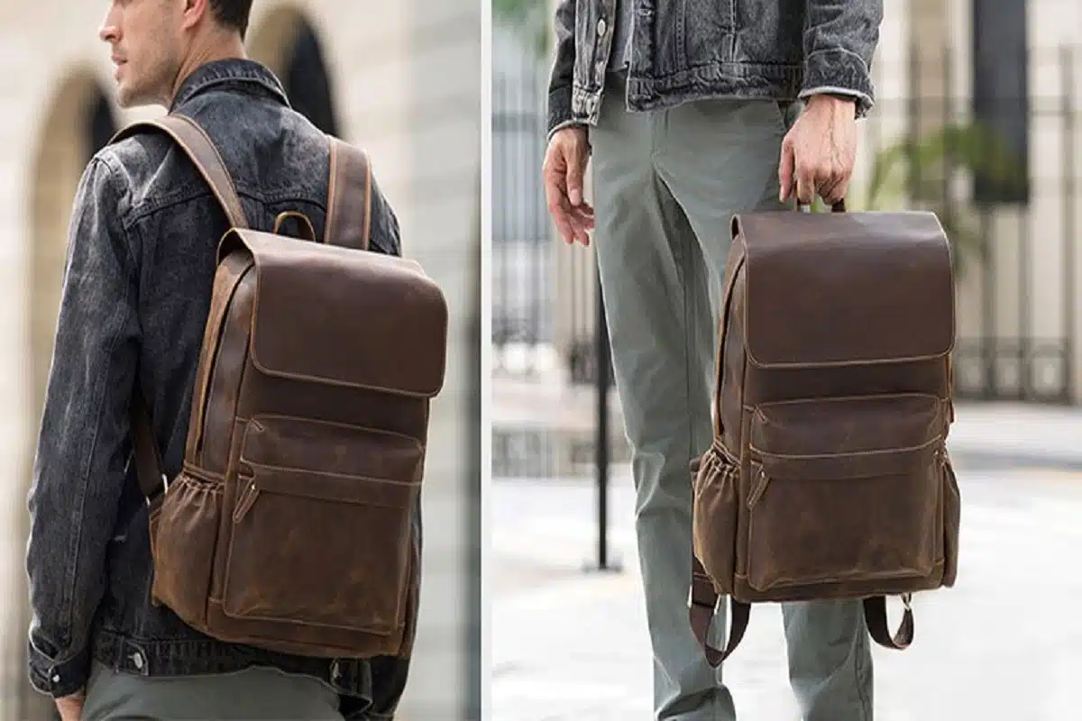 Best men's leather 2025 backpack for work